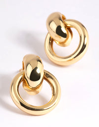 Gold Plated Door Knocker Drop Earrings - link has visual effect only