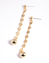 Gold Plated Brass Chain Ball Drop Earrings - link has visual effect only