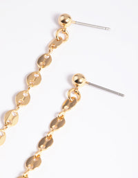 Gold Plated Brass Chain Ball Drop Earrings - link has visual effect only