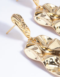 Gold Plated Molten Drop Earrings - link has visual effect only