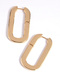 Gold Plated Rectangle Hoop Earrings - link has visual effect only