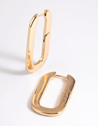 Gold Plated Rectangle Hoop Earrings - link has visual effect only