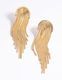 Gold Plated Brass Box Chain Drop Earrings - link has visual effect only