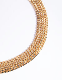 Gold Plated Curb Chain Layered Necklace - link has visual effect only