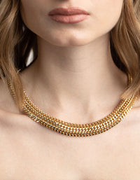 Gold Plated Curb Chain Layered Necklace - link has visual effect only