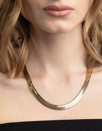 Gold Plated Wide Snake Chain Necklace - link has visual effect only