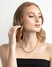 Gold Plated Rope Chain Necklace - link has visual effect only