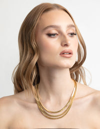 Gold Plated Snake Chain Layered Necklace - link has visual effect only