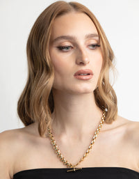 Gold Plated Fob Layered Necklace - link has visual effect only