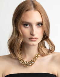 Gold Plated Knotted Chain Necklace - link has visual effect only