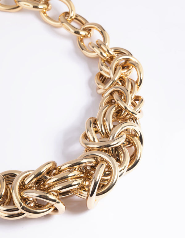 Gold Plated Knotted Chain Necklace