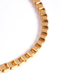 Gold Plated Chunky Box Chain Necklace - link has visual effect only