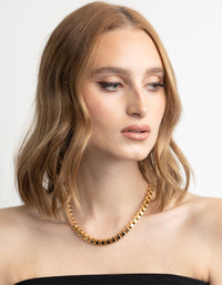 Gold Plated Chunky Box Chain Necklace - link has visual effect only