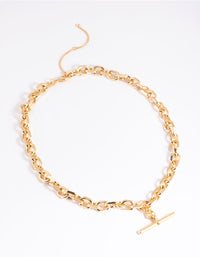 Gold Plated Fob Chain Necklace - link has visual effect only