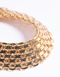 Gold Plated Watch Chain Bracelet - link has visual effect only