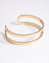 Gold Plated Smooth Cuff Bangle Bracelet - link has visual effect only