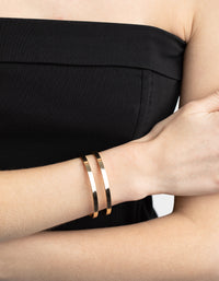 Gold Plated Smooth Cuff Bangle Bracelet - link has visual effect only