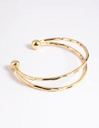 Gold Plated Molten Cuff Bangle Bracelet - link has visual effect only