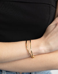 Gold Plated Molten Cuff Bangle Bracelet - link has visual effect only