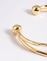 Gold Plated Molten Cuff Bangle Bracelet - link has visual effect only