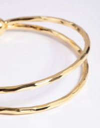 Gold Plated Molten Cuff Bangle Bracelet - link has visual effect only