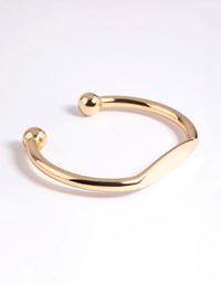 Gold Plated Flat Cuff Bangle Bracelet - link has visual effect only