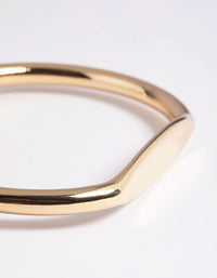 Gold Plated Flat Cuff Bangle Bracelet - link has visual effect only