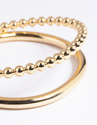 Gold Plated Chain Cuff Bangle Bracelet - link has visual effect only