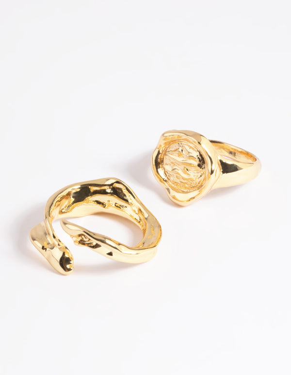 Gold Plated Molten Ring