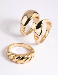 Gold Plated Brass Croissant Ring Stack Pack - link has visual effect only