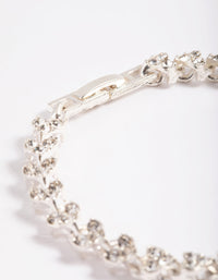 Silver Diamante Heart Clasp Bracelet - link has visual effect only