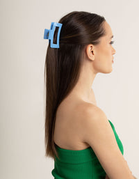 Blue Box Shaped Hair Claw Clip - link has visual effect only