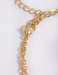 Gold Plated Freshwater Pearl Diamante Anklet - link has visual effect only