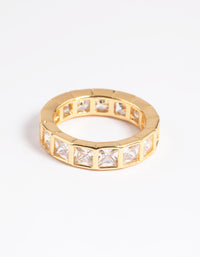 Gold Plated Cubic Zirconia Band Ring - link has visual effect only