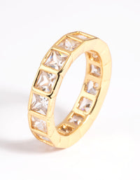 Gold Plated Cubic Zirconia Band Ring - link has visual effect only