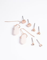 Rose Gold Quartz Shard Earring Stack Pack - link has visual effect only