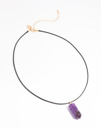 Gold Amethyst Shard Cord Necklace - link has visual effect only