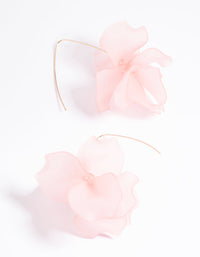 Pink Frosted Flower Drop Earrings - link has visual effect only