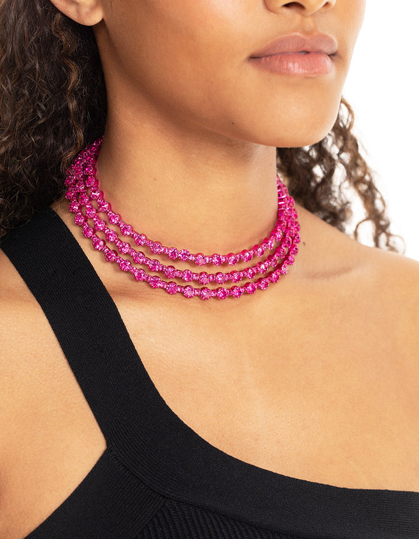 Pink Diamante Necklace