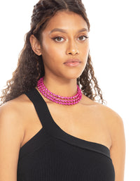 Pink Diamante Necklace - link has visual effect only