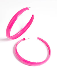 Glossy Pink 60mm Hoop Earrings - link has visual effect only