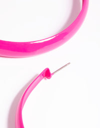 Glossy Pink 60mm Hoop Earrings - link has visual effect only