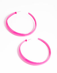 Glossy Pink 60mm Hoop Earrings - link has visual effect only