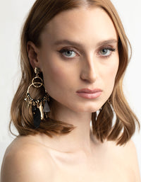 Black Beaded Drop Earrings - link has visual effect only