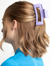 Large Lilac Rectangle Outline Claw Clip - link has visual effect only