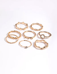 Gold Twisted Ring Stack Pack - link has visual effect only