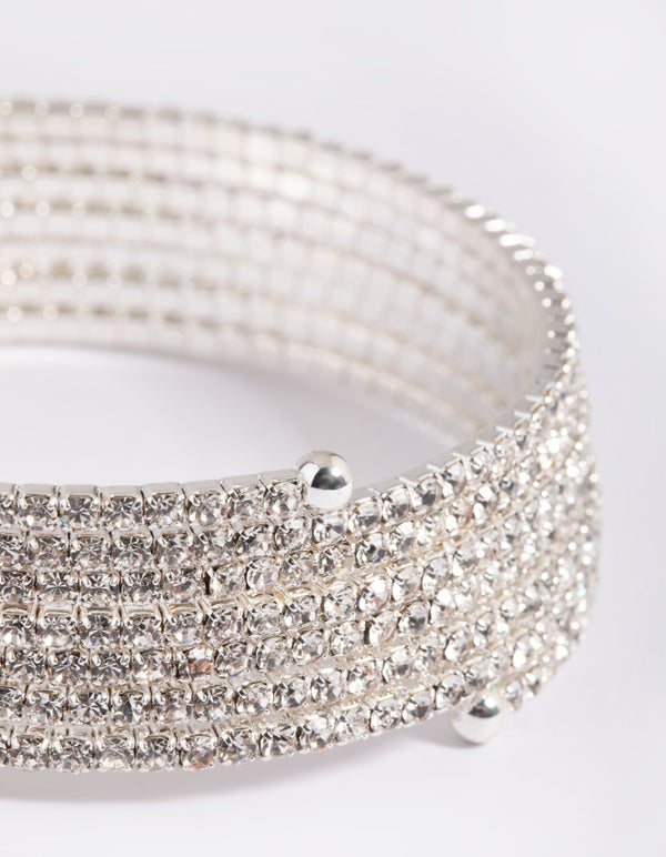 Silver Diamante Wrap Bracelet