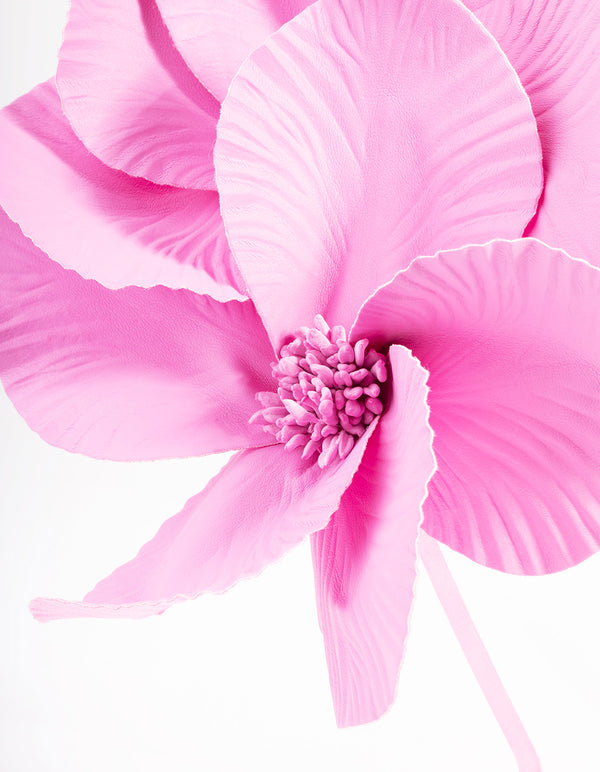 Pink Faux Leather Petal Headband