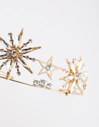 Metal Star Double Row Embellished Headband - link has visual effect only