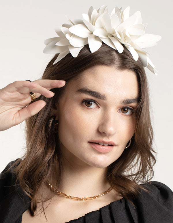 White Petal Statement Headband